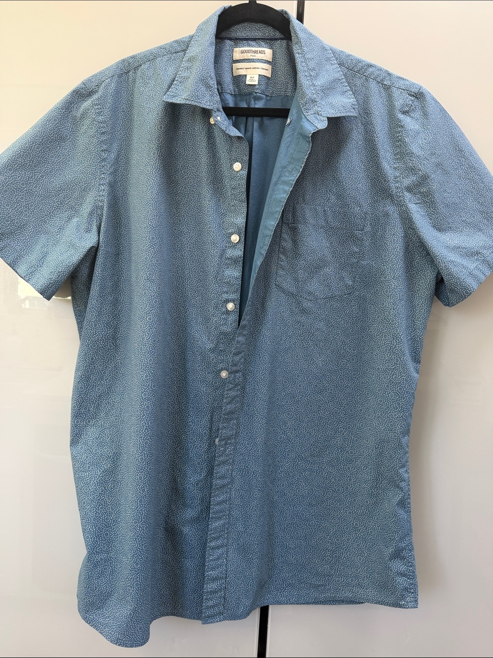 Goodthreads Blue Short-Sleeve Button-Up Shirt